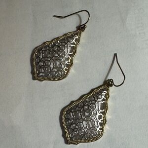 Kendra Scott  Gold and Silver Filigree Earrings